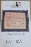 QUAINT ROSE NEEDLEARTS "E.B. 1859" Counted Cross Stitch Pattern, Sampler, Chart, Pattern Only