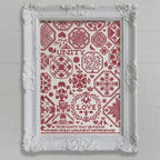 MODERN FOLK EMBROIDERY "Love & Unity: A Quaker Sampler" Counted Cross Stitch Pattern, Inspiring Words, Medallion Sampler, Pattern Only