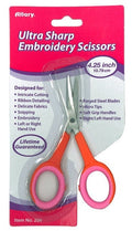 ALLARY “Ultra Sharp Pink Embroidery Scissors 4.25" Pink, Forged Stell Blades, Micro Tips, Soft Grip Handles