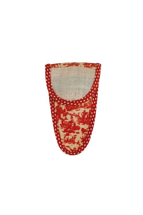 MAISON SAJOU Scissor Case ~ Red Jouy Coated Cotton Fabric - Medium - Red Offrande à lAmour in matt coated cotton, Made in France