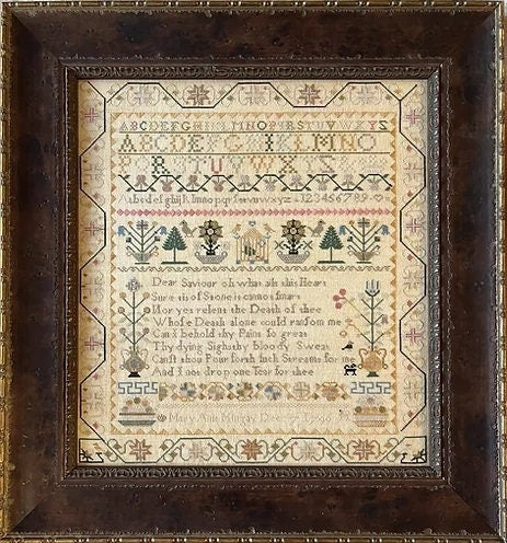 SHAKESPEARE'S PEDDLER "Mary Ann Mingay, 1796" Counted Cross Stitch Pattern, Sampler,