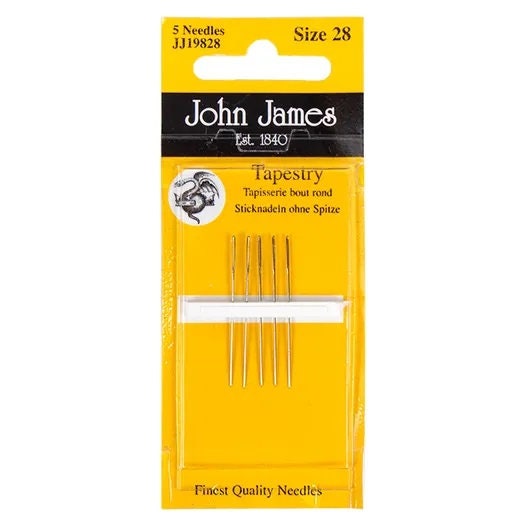 JOHN JAMES Size 28 Tapestry Needles, 5 per Pack, Cross Stitch