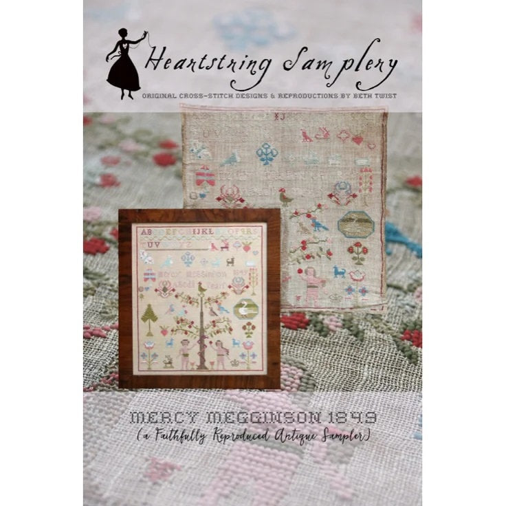 HEARTSTRING SAMPLERY "Mercy Megginson 1849" Counted Cross Stitch Pattern, Chart, Sampler, Pattern Only