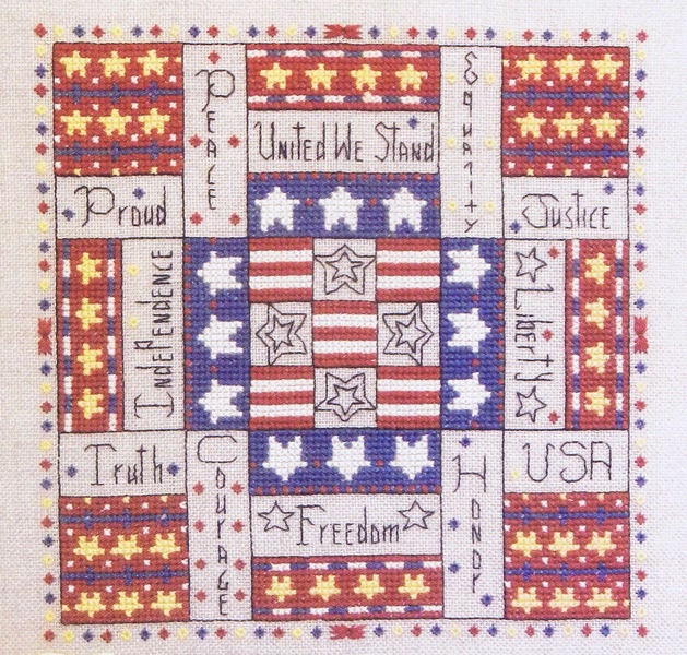 ROSEWOOD MANOR "Independence Square" Counted Cross Stitch Pattern, Quilt Squares, Pattern Only