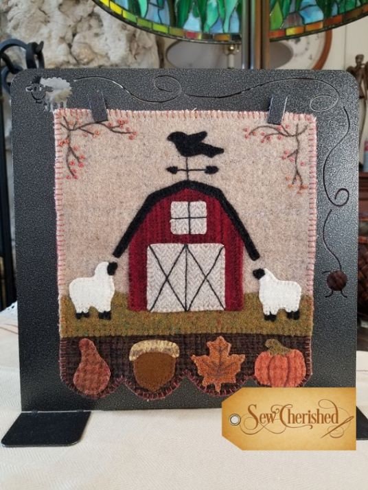 Sew Cherished "Simply Sheep September"  Includes Wool Applique Pattern  Finished 8" x 9"  Pattern Only
