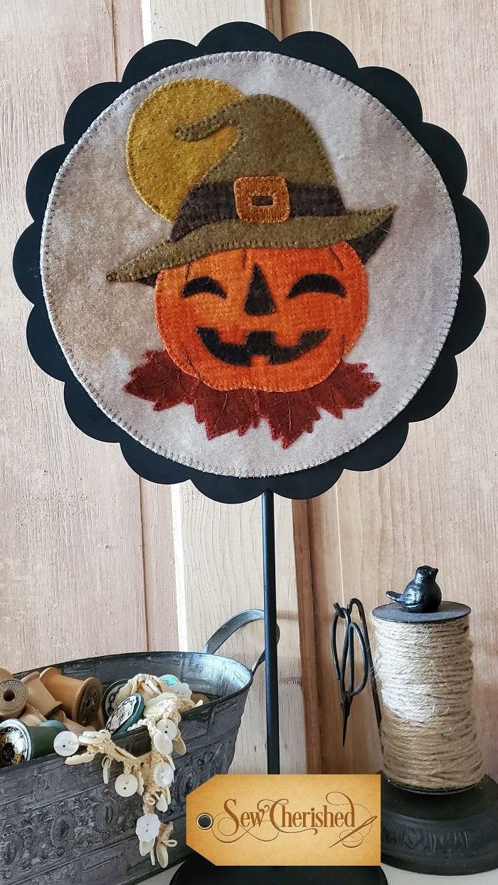 Sew Cherished "A Round The Year October"  Includes Wool Applique Pattern, 10" Diameter, Pattern Only