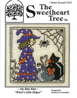 THE SWEETHEART TREE "Itty Bitty Kitty ~ Witch's Little Helper" Counted Cross Stitch Pattern, Chart, Halloween, Pattern Only