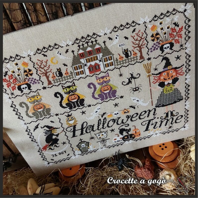 CROCETTE A GOGO "Halloween Time"  Counted Cross Stitch Pattern  Chart  Paper Pattern