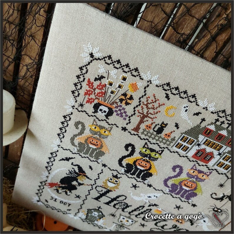 CROCETTE A GOGO "Halloween Time"  Counted Cross Stitch Pattern  Chart  Paper Pattern