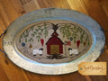 Sew Cherished "Wool Barn KIT"  Includes Wool Applique Pattern, 100% Hand-Dyed Wool  Finished Size 21" x 12"  Sheep, Red Barn, Americana