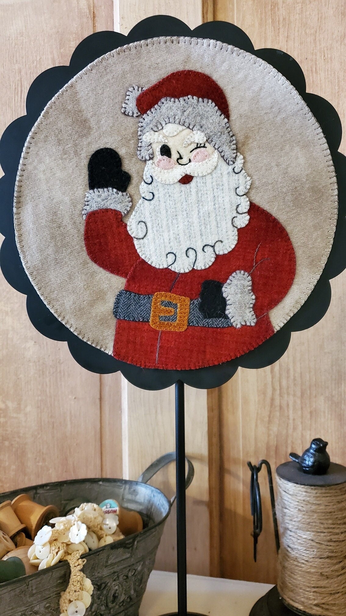 Sew Cherished "A Round The Year December"  Includes Wool Applique Pattern, 10" Diameter, Pattern Only