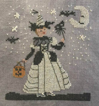 DAMES Of THE NEEDLE "White Witch"  Cross Stitch Pattern  Halloween, Pumpkins Autumn, Pattern Only