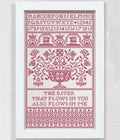 MODERN FOLK Embroidery "The River" Counted Cross Stitch Pattern, Chart, Pattern Only