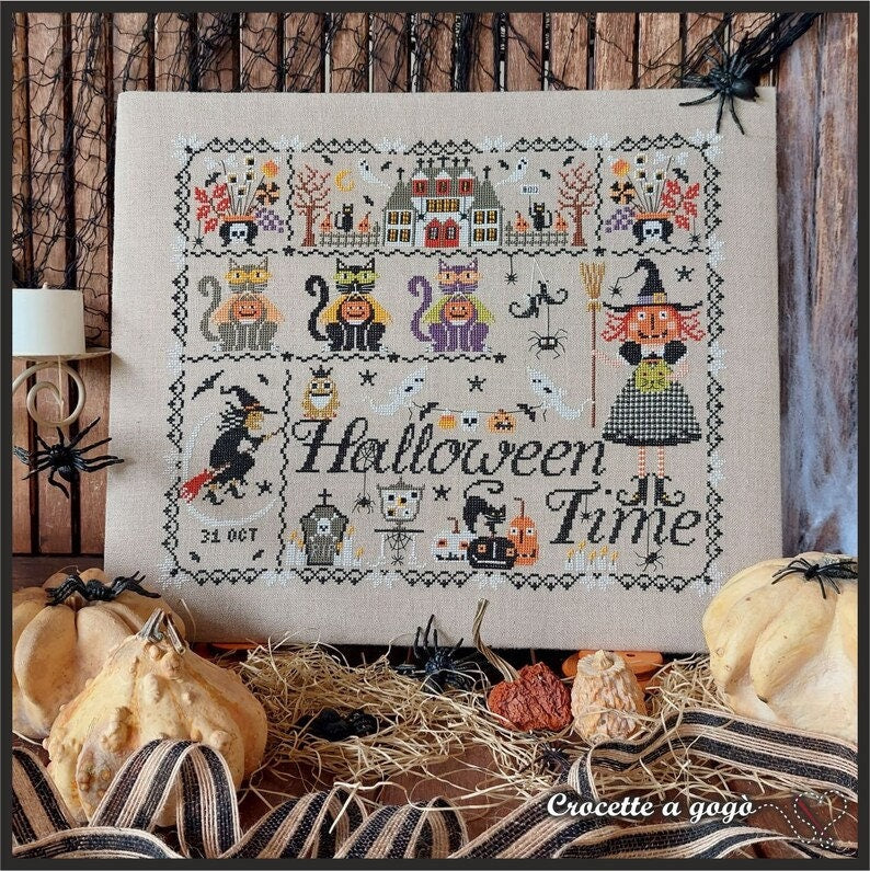 CROCETTE A GOGO "Halloween Time"  Counted Cross Stitch Pattern  Chart  Paper Pattern