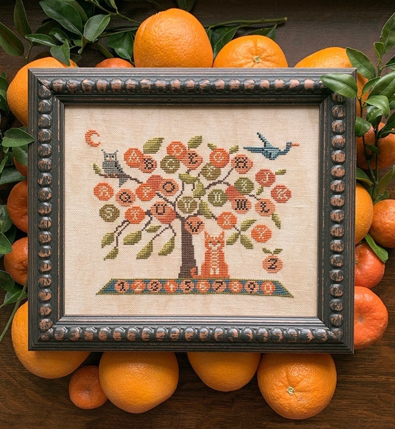 CARRIAGE HOUSE SAMPLINGS "Orange Tree Sampler" Counted Cross Stitch Pattern, Sampler, Nashville 2022 Market Release, Pattern Only