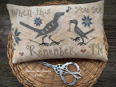 SCATTERED SEED SAMPLERS "Mockingbird's Message" Counted Cross Stitch Pattern, PinKeep, Tammy Black, Pattern Only