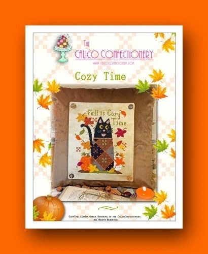 THE CALICO CONFECTIONERY "Cozy Time" Counted Cross Stitch Pattern, Chart, Autumn, Fall, Harvest, Pumpkin, Pattern Only