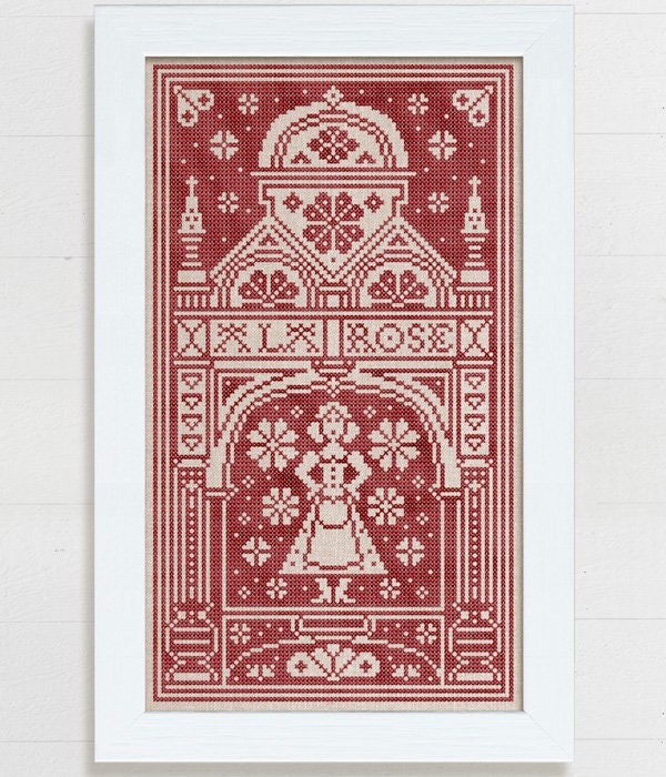 MODERN FOLK Embroidery "A La Rose" Counted Cross Stitch Pattern, Chart, Pattern Only
