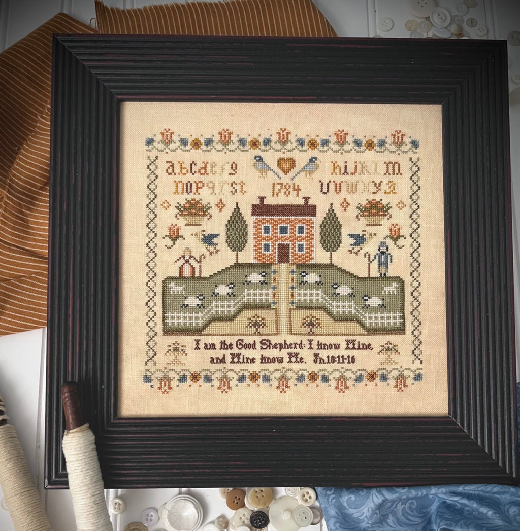 ANNIE BEEZ Folk Art "Good Shepherd Sampler" Counted Cross Stitch Pattern, Chart, Needlework Expo 2022 Release, Pattern Only