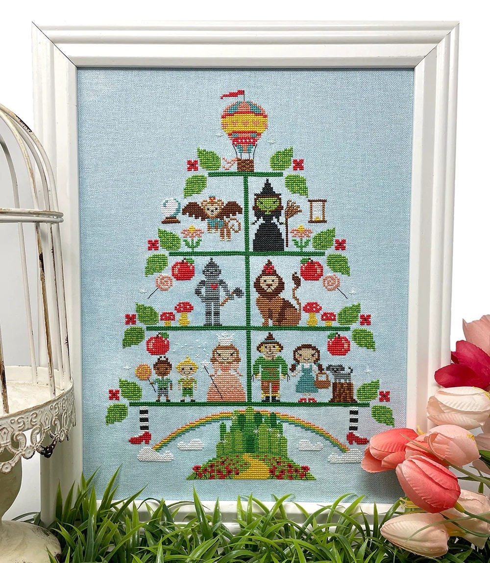 TINY MODERNIST "The Wizard of Oz Tree" Counted Cross Stitch Pattern, Chart, Pattern Only