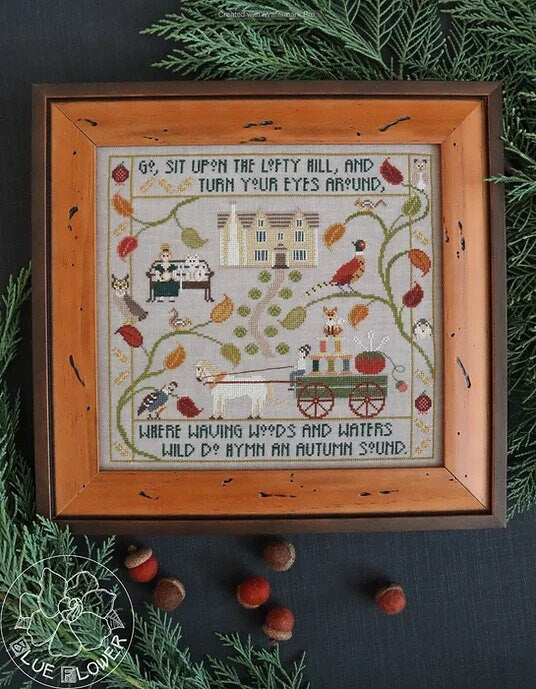 THE BLUE FLOWER "Autumn's Hymn"  Counted Cross Stitch Pattern  Pattern Only