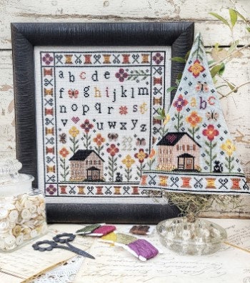 HELLO From Liz Matthews "Gardenside Sampler & Tree" Counted Cross Stitch Pattern, Chart, Pattern Only