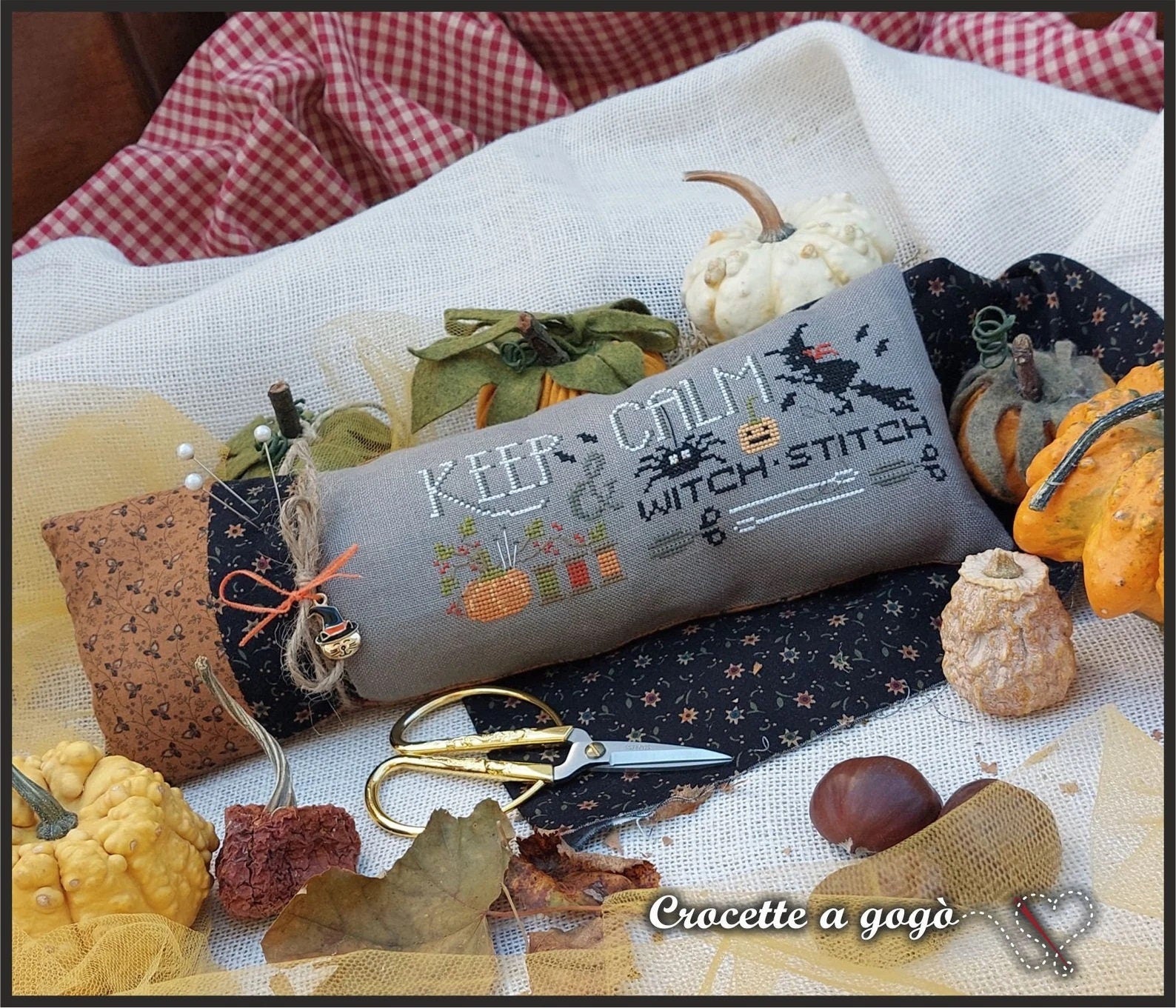 Crocette A Gogo   "Witch Stitch"  Counted Cross Stitch Pattern  Halloween, Autumn, Keep Calm, Italy, Paper Pattern