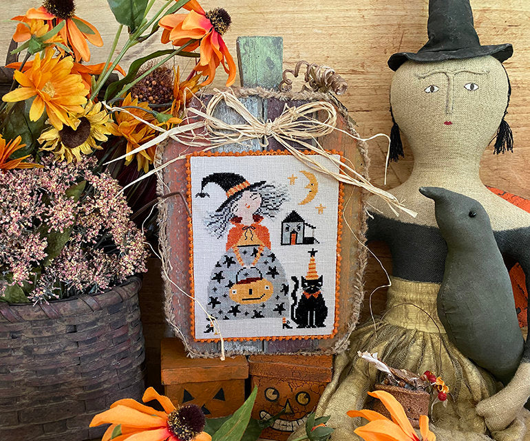 TERESA KOGUT'S Creative Whims "Whimsy Witch's Angry House"  Counted Cross Stitch Pattern  Halloween, Witch, Black Cat, Pattern Only