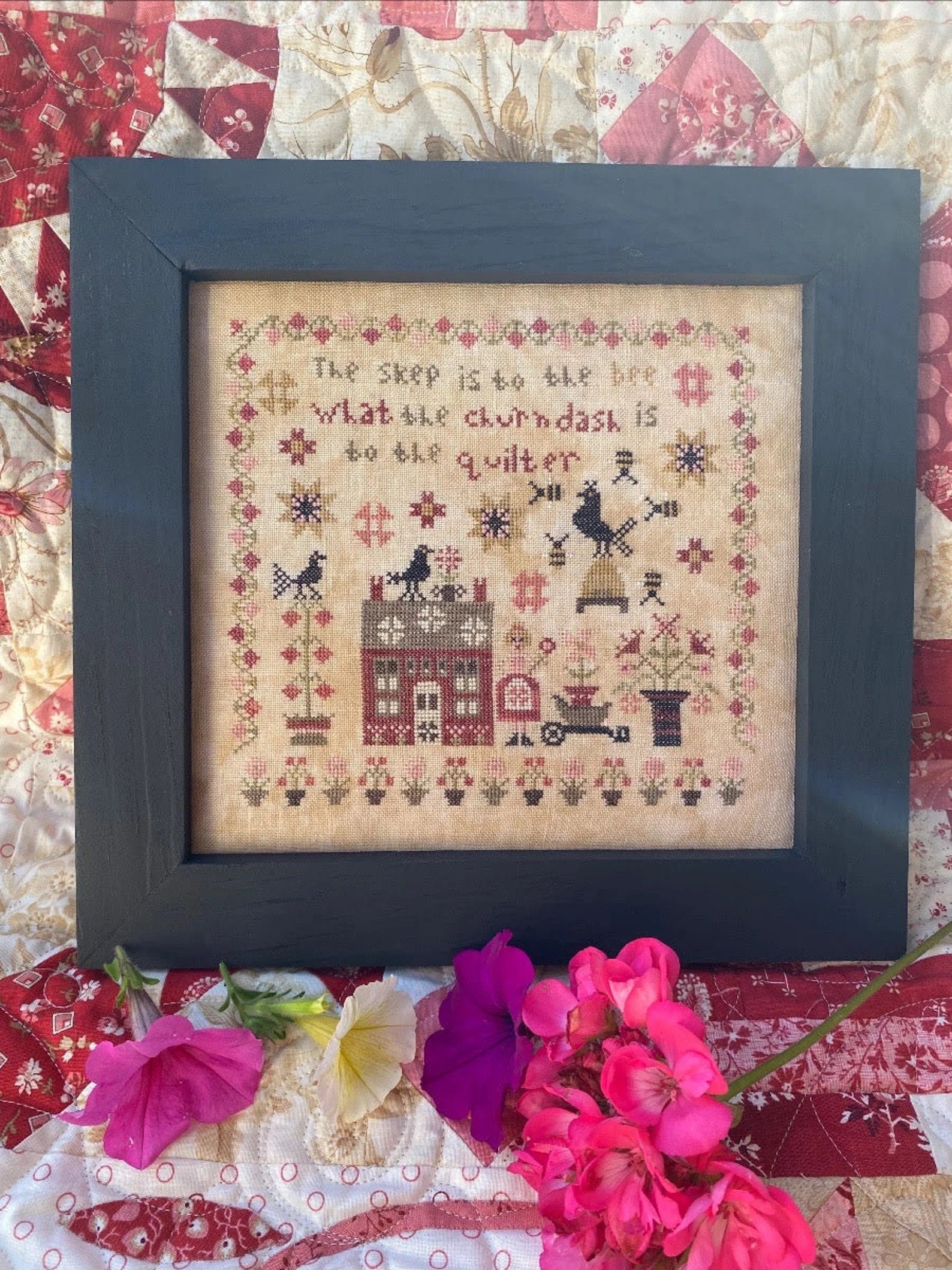 Pansy Patch Quilts and Stitchery "Mrs. Beesley's Summer House" Counted Cross Stitch Pattern, Needlework Expo 2022, Pattern Only
