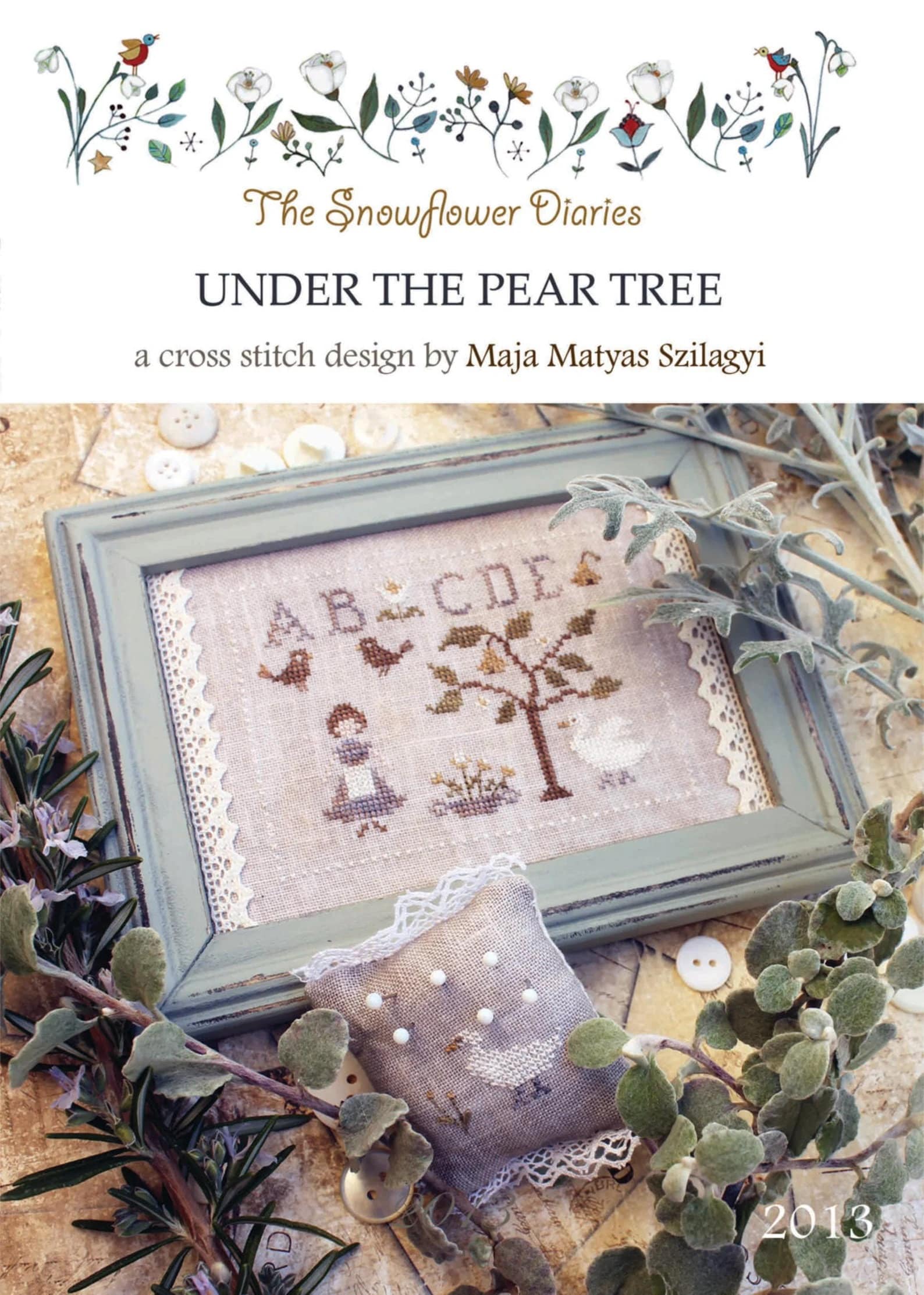 THE SNOWFLOWER DIARIES "Under The Pear Tree" Counted Cross Stitch Pattern, By Maja Matyas Szilagyi from Budapest Hungary, Pattern Only