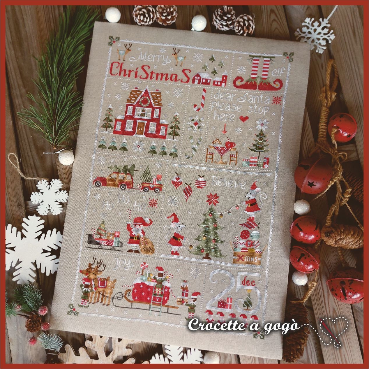 Crocette A Gogo  "WAITING FOR CHRISTMAS"  Counted Cross Stitch Pattern  Chart, Italy, Paper Pattern