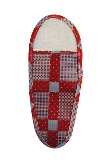 MAISON SAJOU Scissor Case ~ Patchwork Coated Cotton Fabric - Medium - Patchwork Motif in matt coated cotton, Made in France