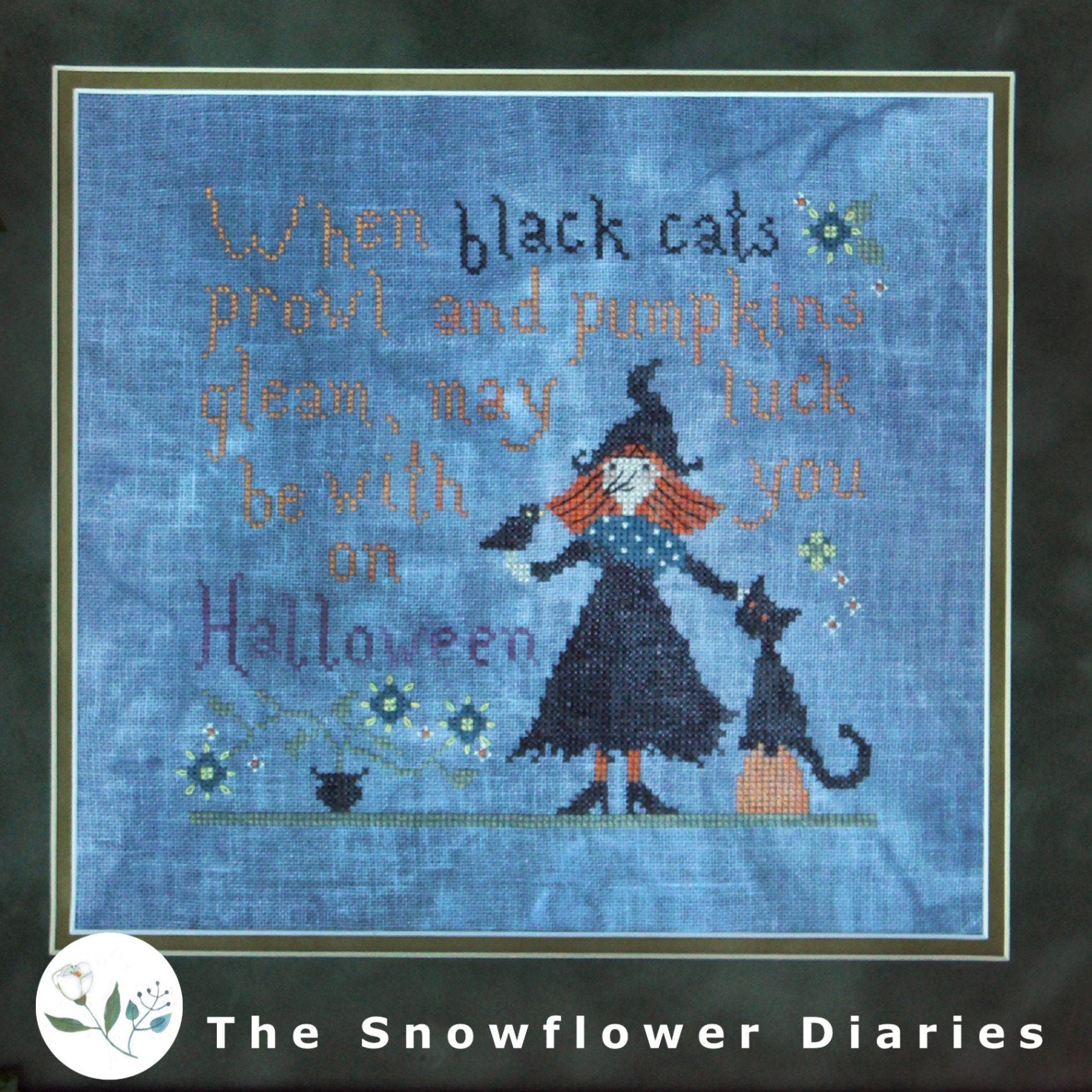 THE SNOWFLOWER DIARIES "Lucky Halloween" Counted Cross Stitch Pattern, Chart, By Maja Matyas Szilagyi from Budapest Hungary, Pattern Only