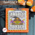 HANDS ON DESIGN "Resting Witch Face" Counted Cross Stitch Pattern, Halloween, Chart, Pattern Only