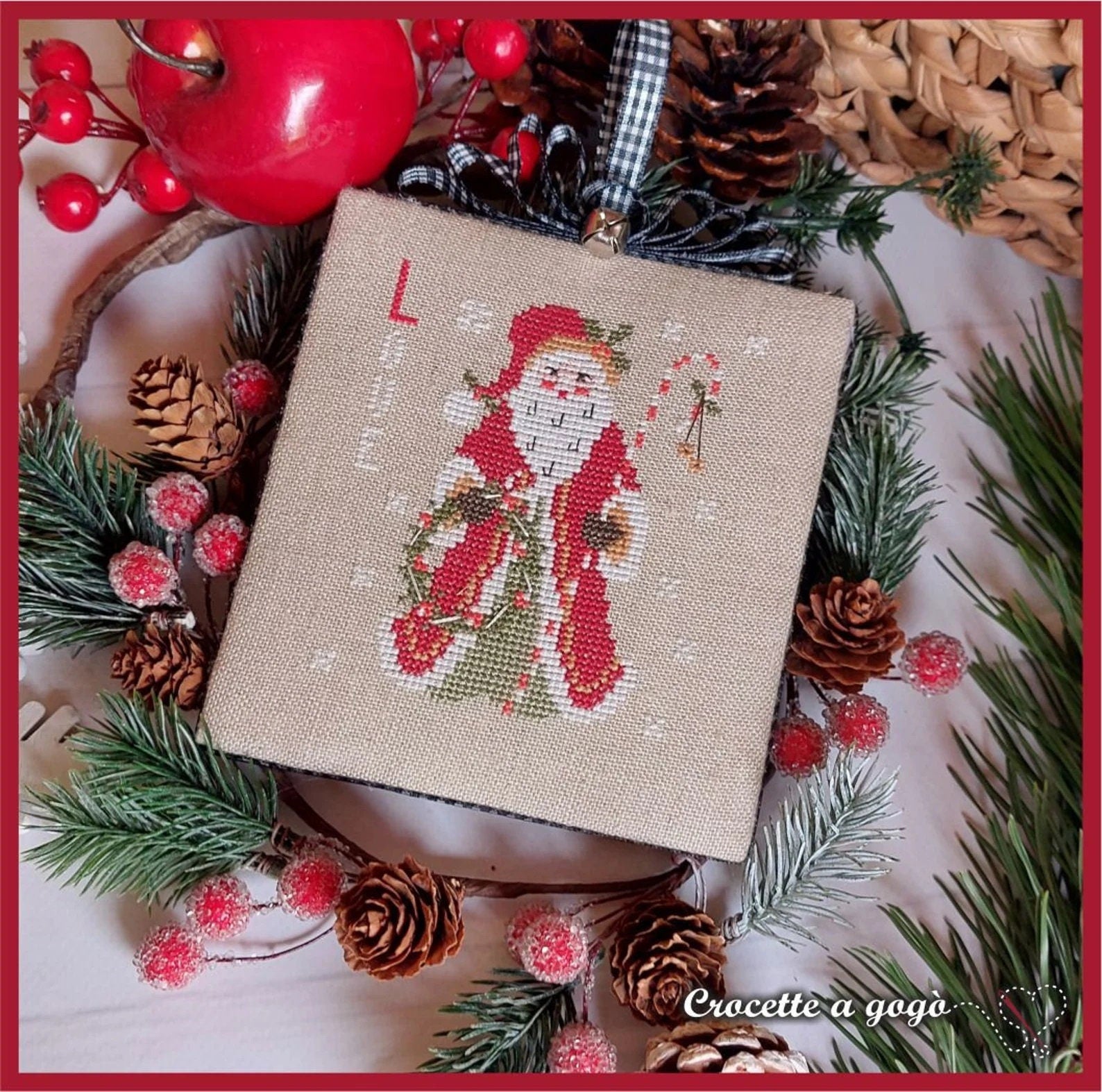 Crocette A Gogo  "Christmas Vintage Series #11 - Babbo Natale (Santa Claus)"  Counted Cross Stitch Pattern  Monthly Series, Pattern Only