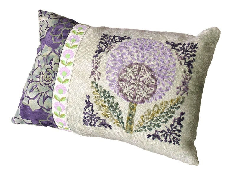 INK CIRCLES "Dilly Dalhia" Counted Cross Stitch Pattern and INCLUDES Ribbon Trim, Chart, Pattern Only
