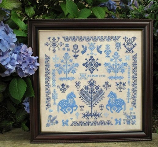 INK CIRCLES "Fjord Ponies" Counted Cross Stitch Pattern, Includes Thread Pack From Sulky, Chart, Pattern Only