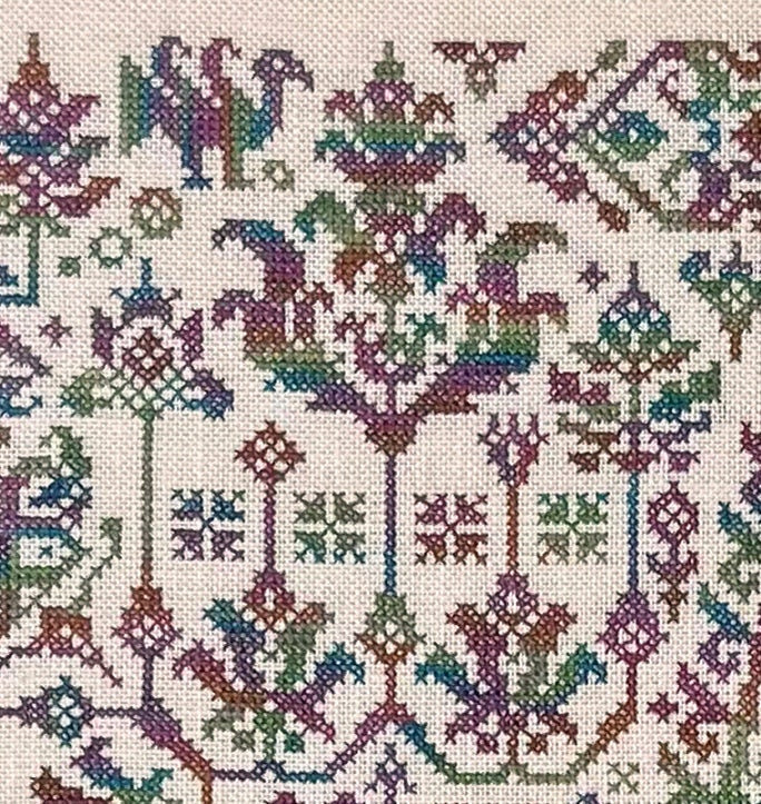 INK CIRCLES "Star of Sumatra" Counted Cross Stitch Pattern, Chart, Antique Motifs from Indonesia, Pattern Only