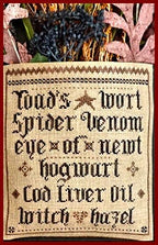 LA~D~DA "A Pocket For Potions"  Counted Cross Stitch Pattern  Halloween, Autumn, Pattern Only