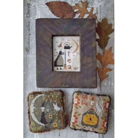 PINEBERRY LANE "Fancey Blackett ~ Little Fancies"  Primitive Cross Stitch Pattern  Fall, Halloween, Broom, Witch, Pumpkin, Pattern Only