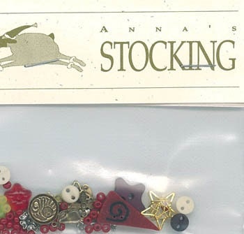 SHEPHERD'S BUSH PRINTWORKS "Anna's Stocking" Cross Stitch Pattern & Charm Pack Included, Christmas, Pattern and Charm Pack