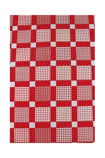 MAISON SAJOU Scissor Case ~ Patchwork Coated Cotton Fabric - Medium - Patchwork Motif in matt coated cotton, Made in France
