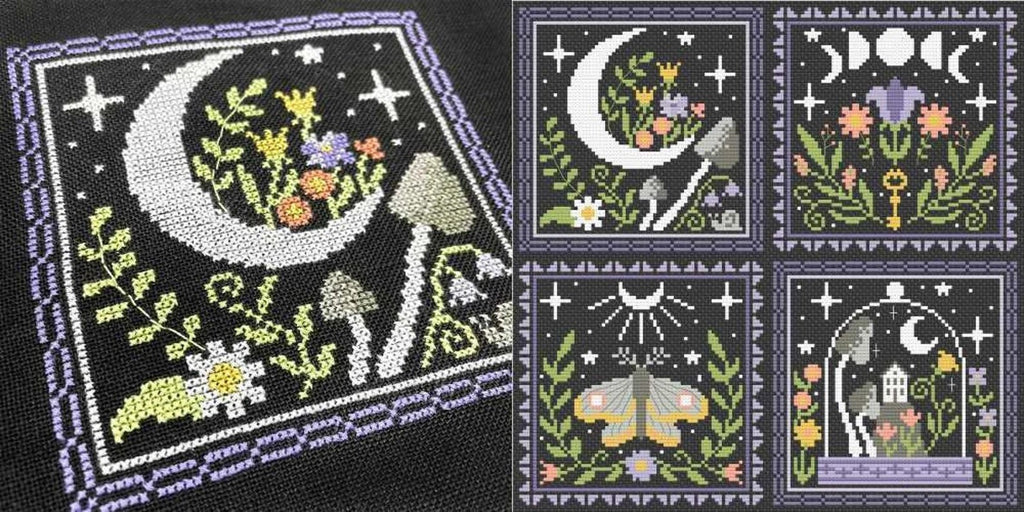 TINY MODERNIST "Night Signs" Counted Cross Stitch Pattern, Expo 2022 Exclusive, Pattern Only