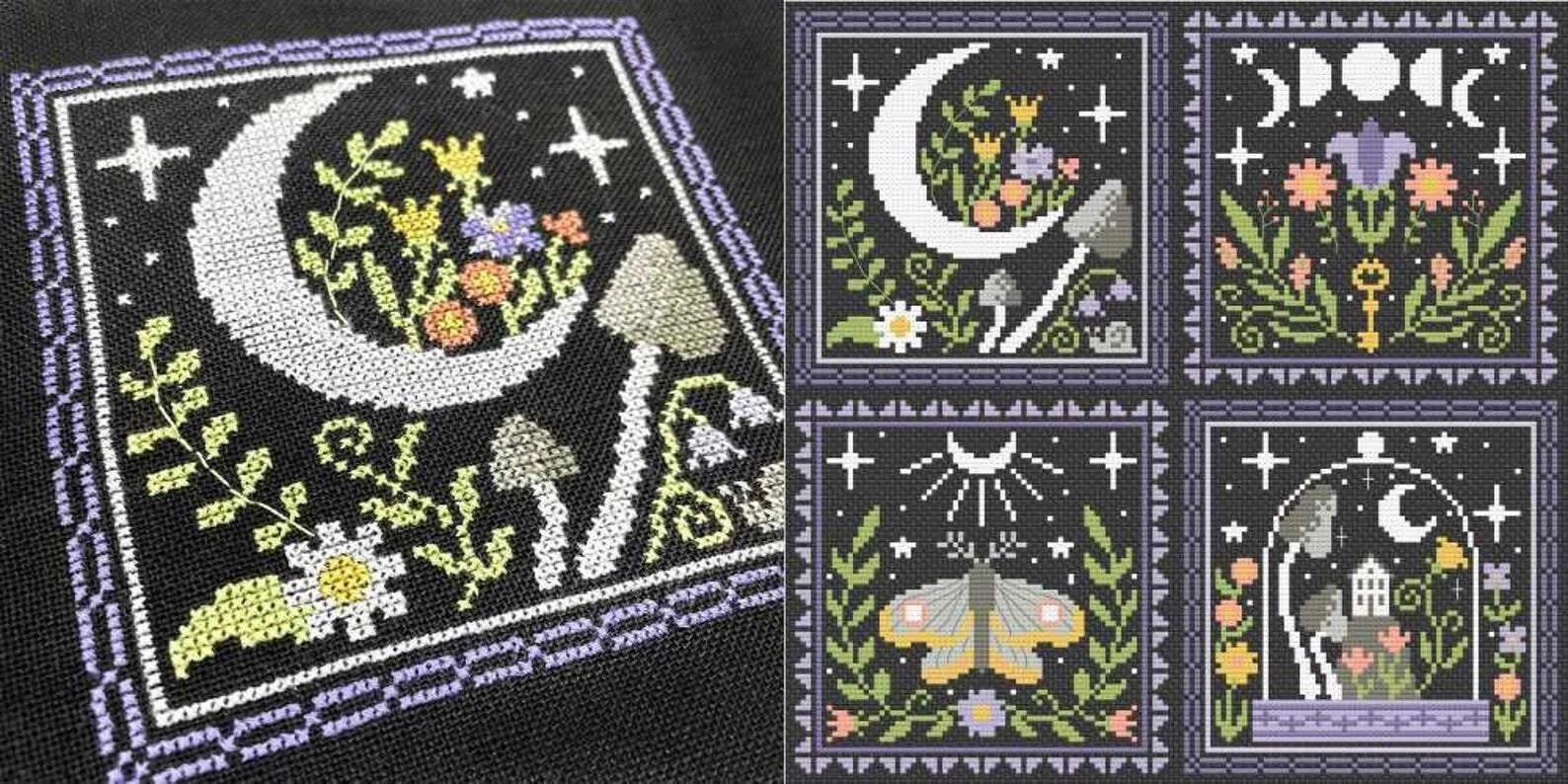 TINY MODERNIST "Night Signs" Counted Cross Stitch Pattern, Expo 2022 Exclusive, Pattern Only
