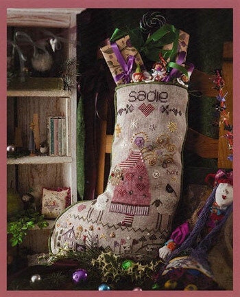 SHEPERD'S BUSH PRINTWORKS "Sadie's Stocking" Counted Cross Stitch Pattern, Christmas, Pattern Only