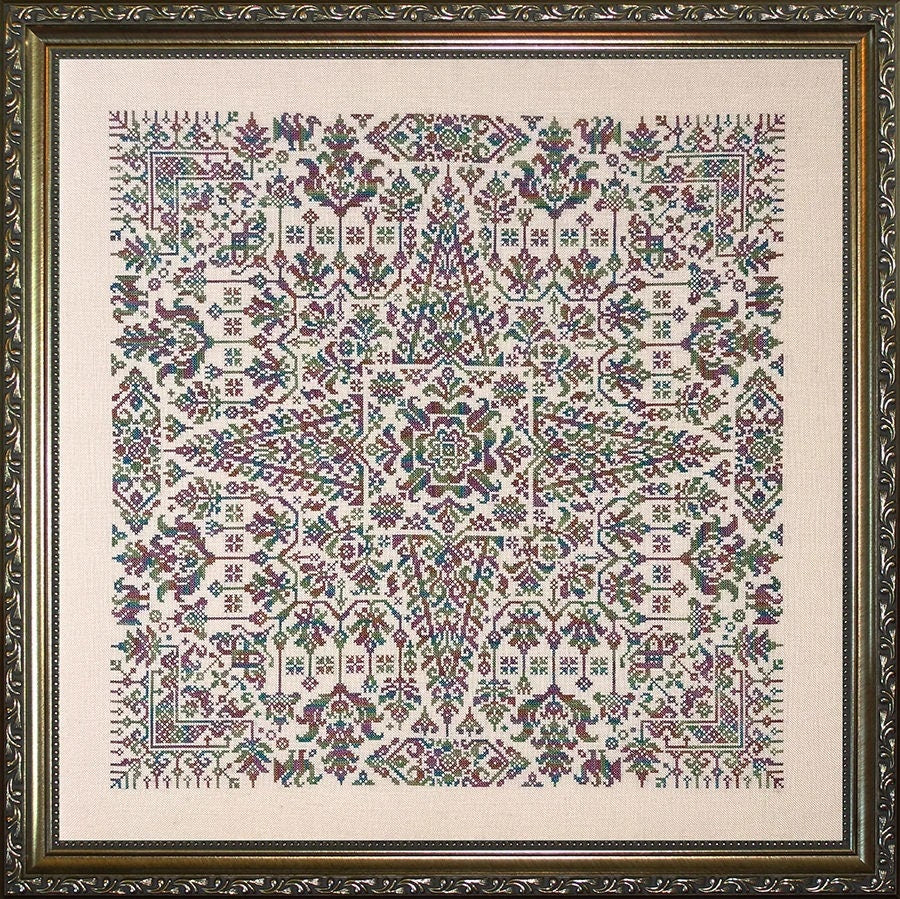 INK CIRCLES "Star of Sumatra" Counted Cross Stitch Pattern, Chart, Antique Motifs from Indonesia, Pattern Only