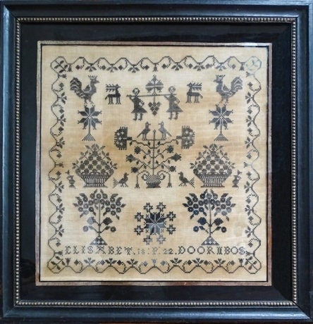 Atelier Soed Idee "ELISABET P DOORNBOS 1822" Counted Cross Stitch Pattern, Chart, Reproduction Sampler, Pattern Only