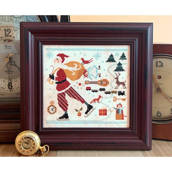CARRIAGE HOUSE SAMPLINGS "Christmas Time" Counted Cross Stitch Pattern, Christmas, Santa, Pattern Only