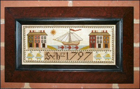 CARRIAGE HOUSE SAMPLINGS "1797 Ship Sampler" Counted Cross Stitch Pattern, Chart, Sampler, Pattern Only