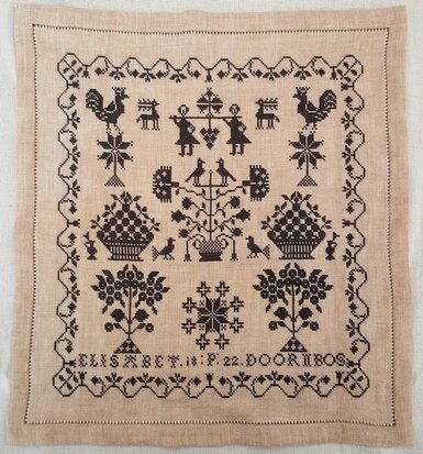 Atelier Soed Idee "ELISABET P DOORNBOS 1822" Counted Cross Stitch Pattern, Chart, Reproduction Sampler, Pattern Only